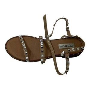 Color Line Trapp Steve Madden | Shoes | Steve Madden Skyler Tan Studded Gladiator ...